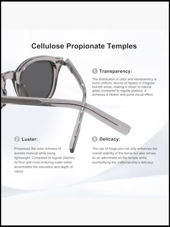 Retro Square Sunglasses with UV400 Protection, Cellulose Propionate Frames